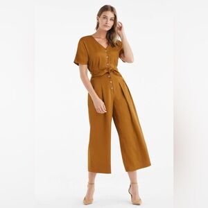 VETTA size 4 two-piece button fly culotte pant set